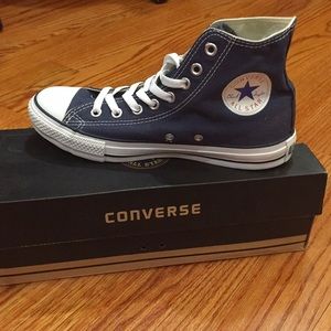 Navy blue high top converse or chucks